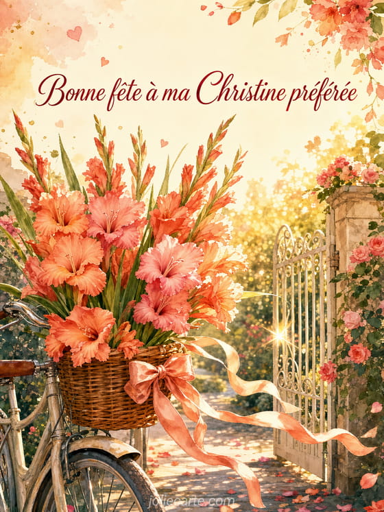 Carte bonne fête Christine
