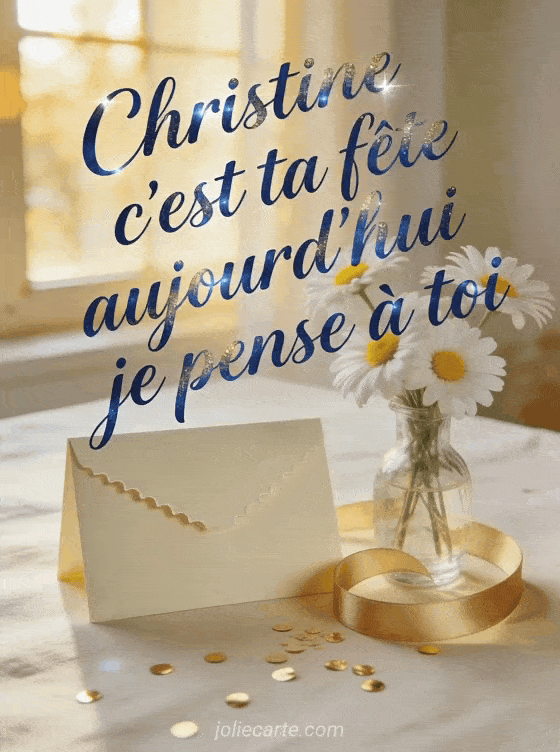 Bonne fête Christine - Carte bonne fete christine