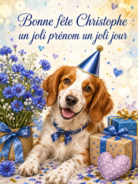 Carte bonne fête Christophe