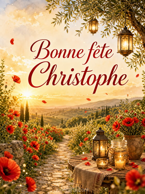 Carte bonne fête Christophe