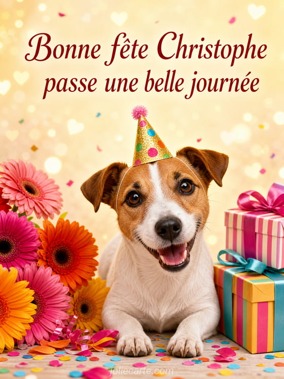 Carte bonne fête Christophe