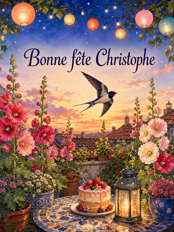 Carte bonne fête Christophe
