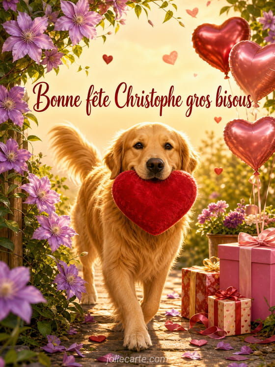 Carte bonne fête Christophe