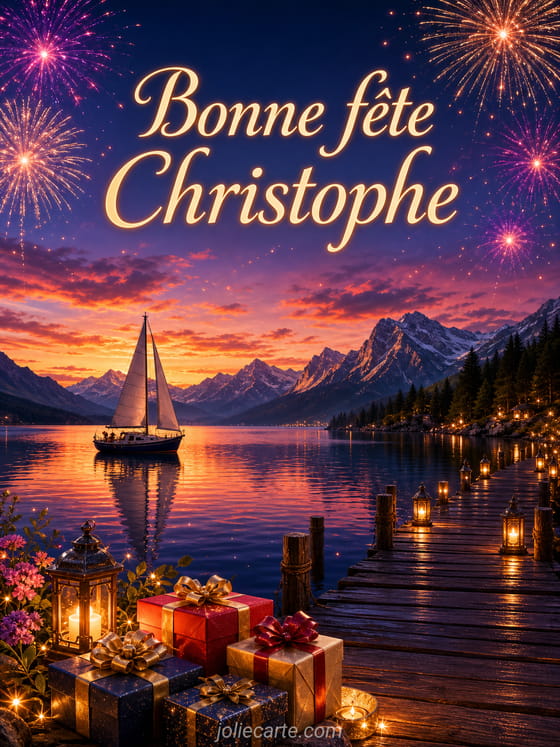 Carte bonne fête Christophe