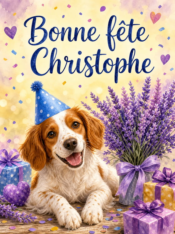 Carte bonne fête Christophe