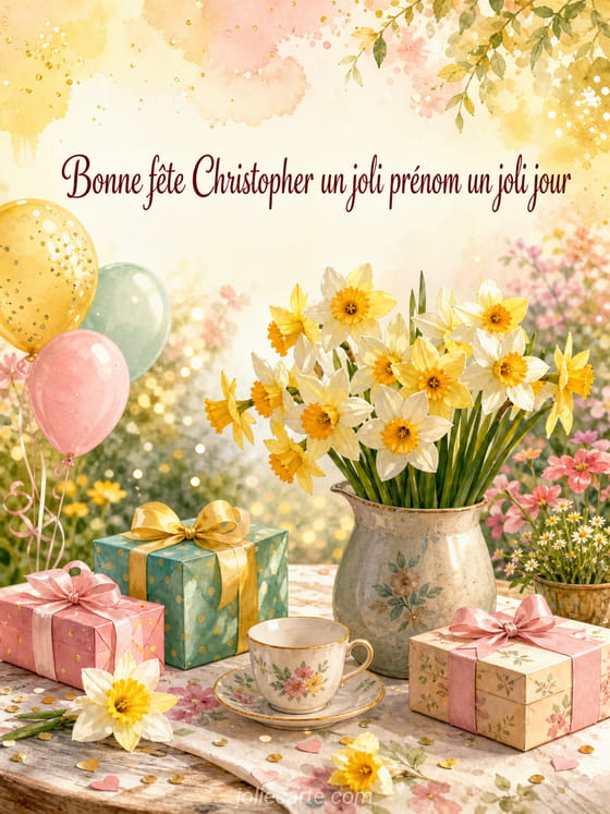 Carte bonne fête Christopher