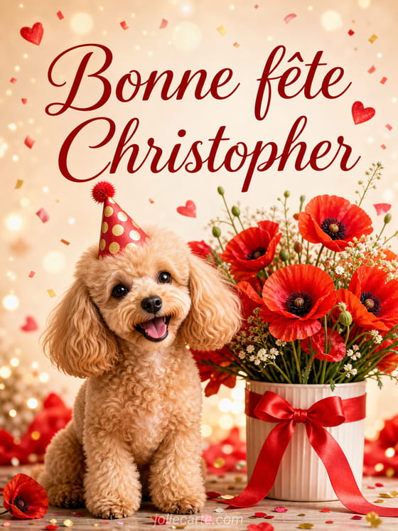 Carte bonne fête Christopher