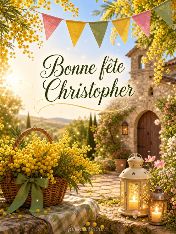 Carte bonne fête Christopher