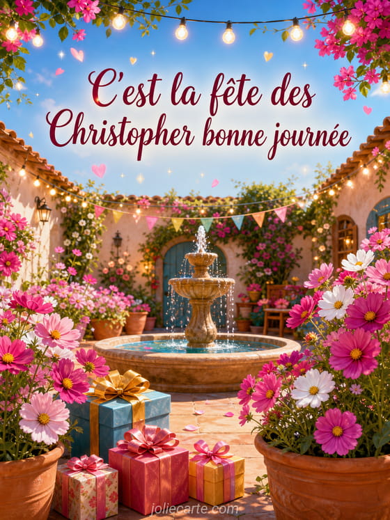 Carte bonne fête Christopher