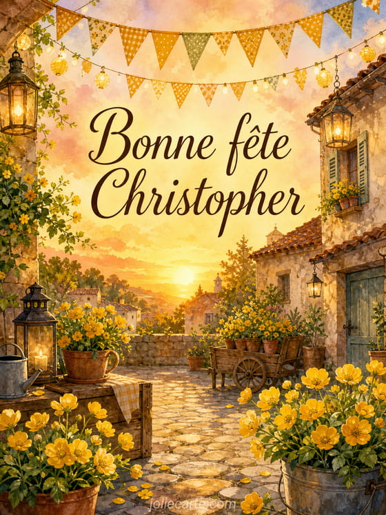Carte bonne fête Christopher