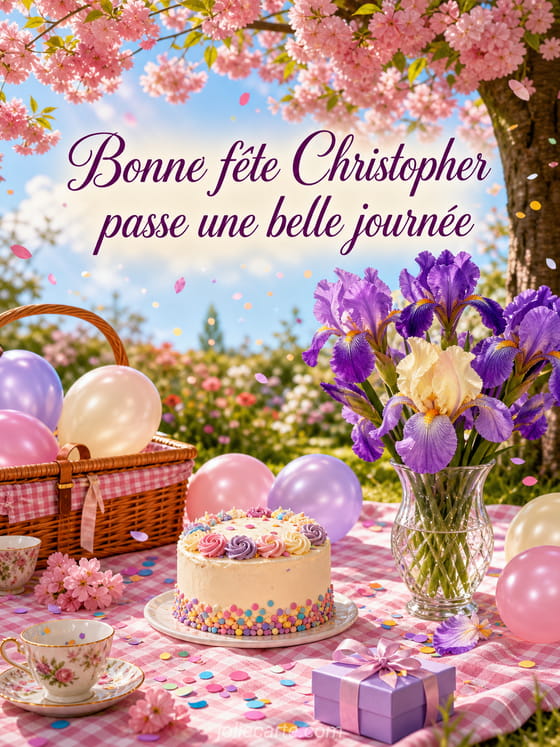 Carte bonne fête Christopher