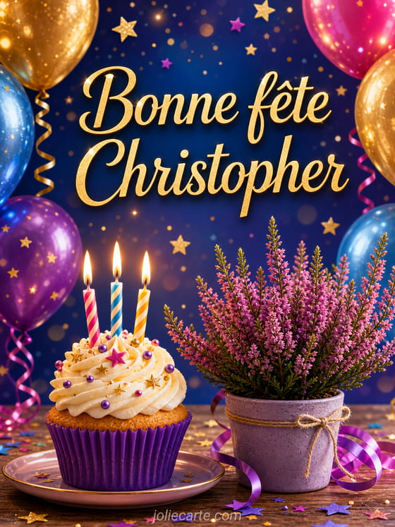 Carte bonne fête Christopher