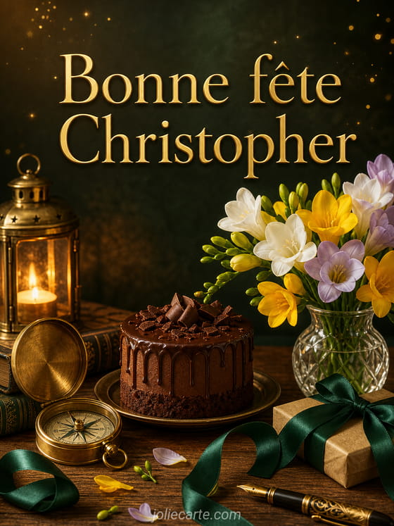Carte bonne fête Christopher