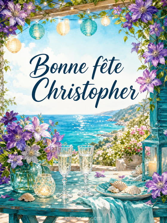 Carte bonne fête Christopher