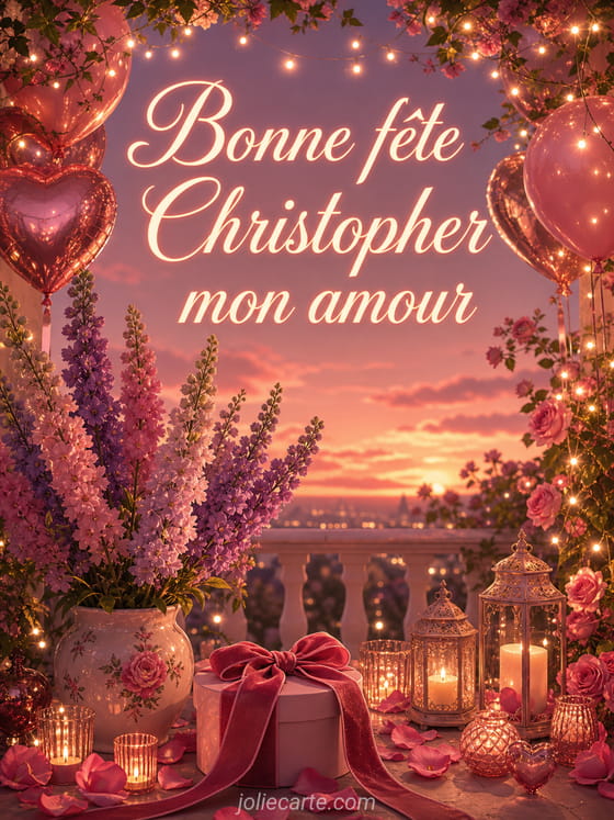 Carte bonne fête Christopher
