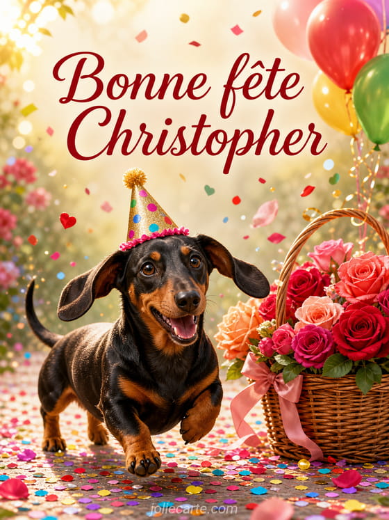 Carte bonne fête Christopher