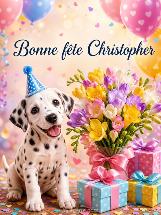 Carte bonne fête Christopher