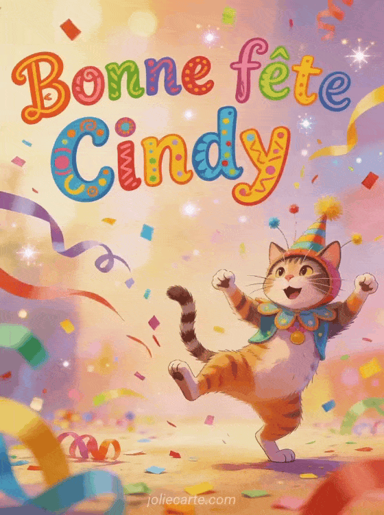 Bonne fête Cindy - Cindy gif bonne fete humour gratuit