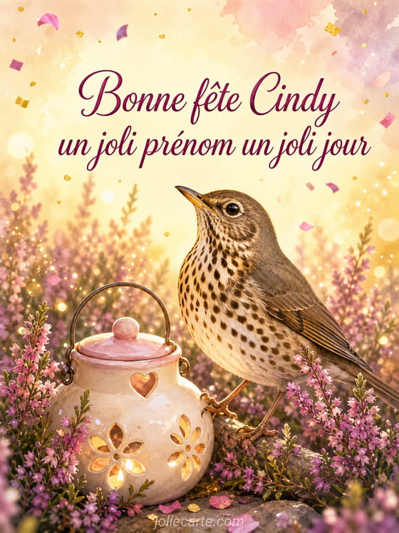 Carte bonne fête Cindy