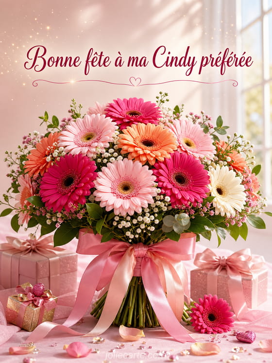 Carte bonne fête Cindy