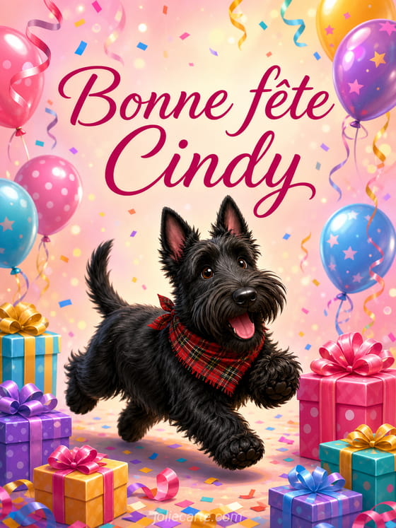 Carte bonne fête Cindy