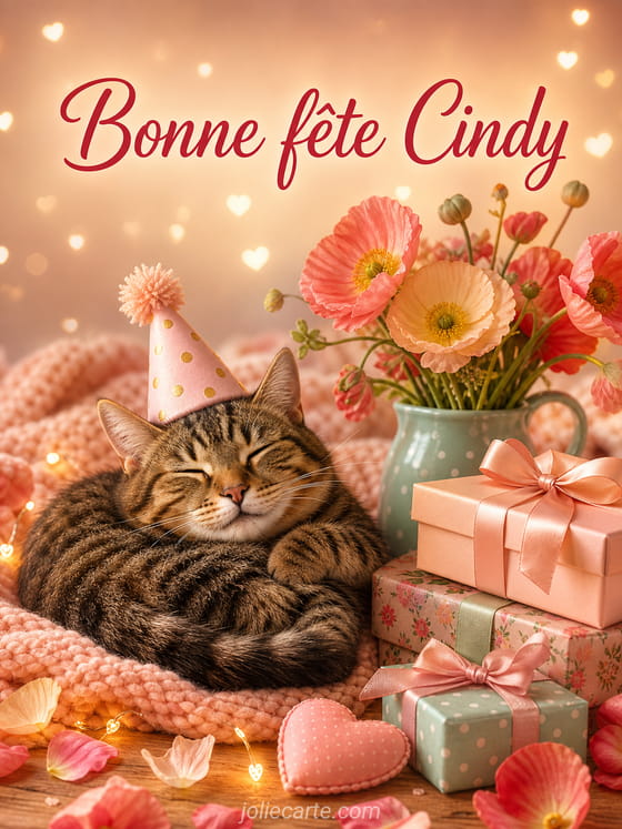 Carte bonne fête Cindy
