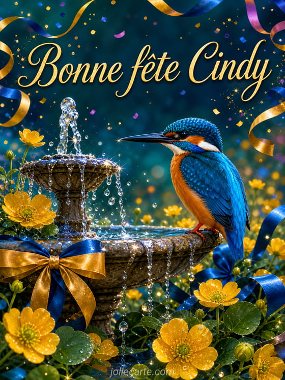 Carte bonne fête Cindy