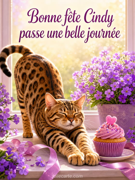 Carte bonne fête Cindy