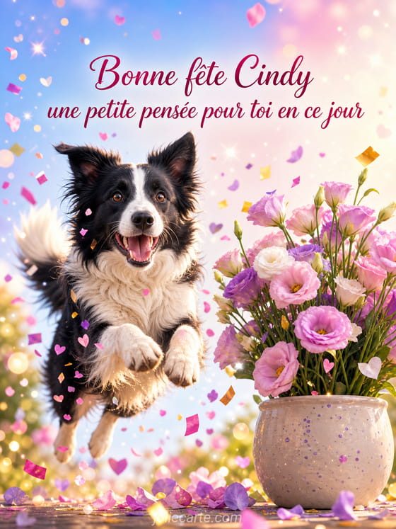 Carte bonne fête Cindy