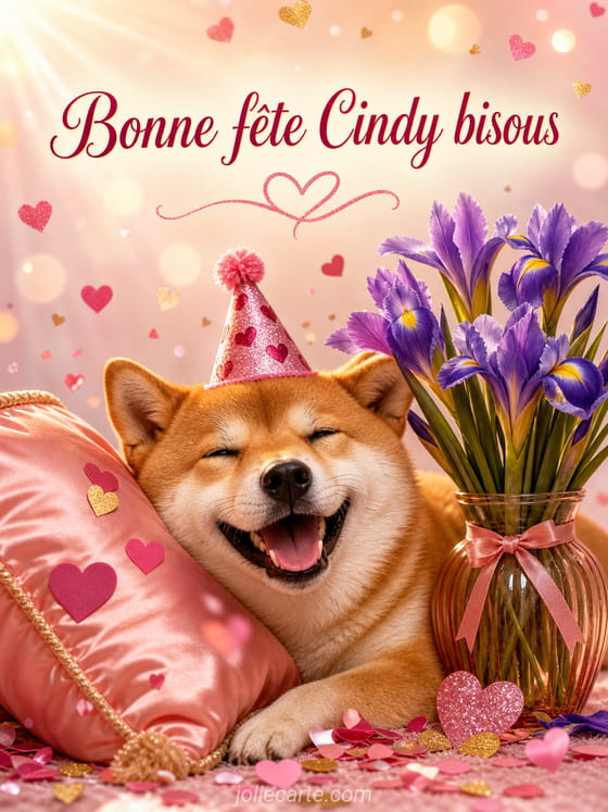 Carte bonne fête Cindy