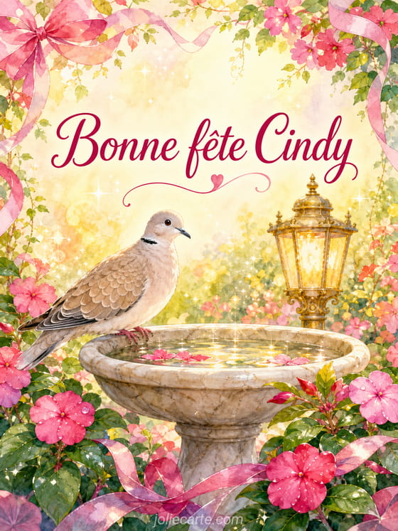 Carte bonne fête Cindy
