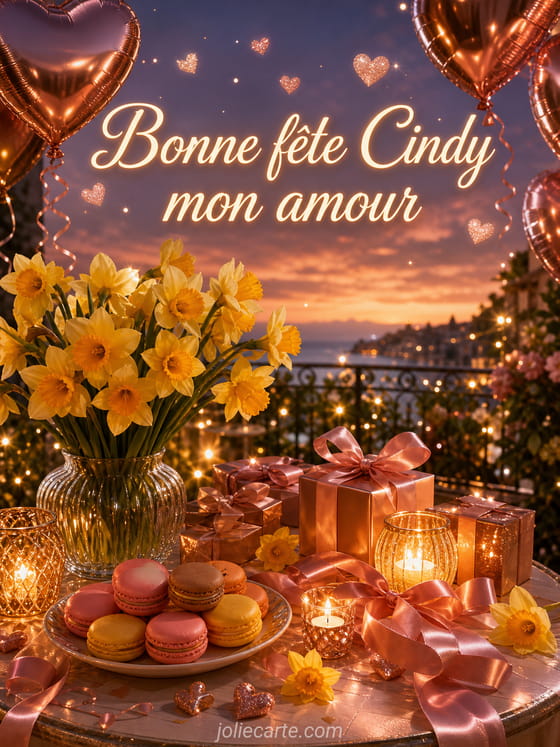Carte bonne fête Cindy