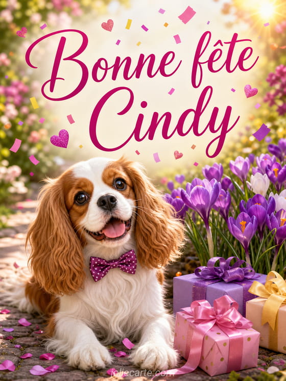 Carte bonne fête Cindy
