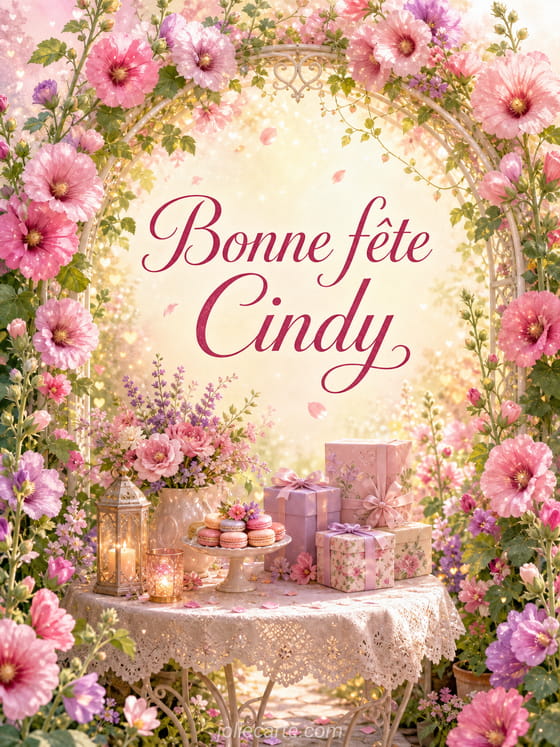 Carte bonne fête Cindy