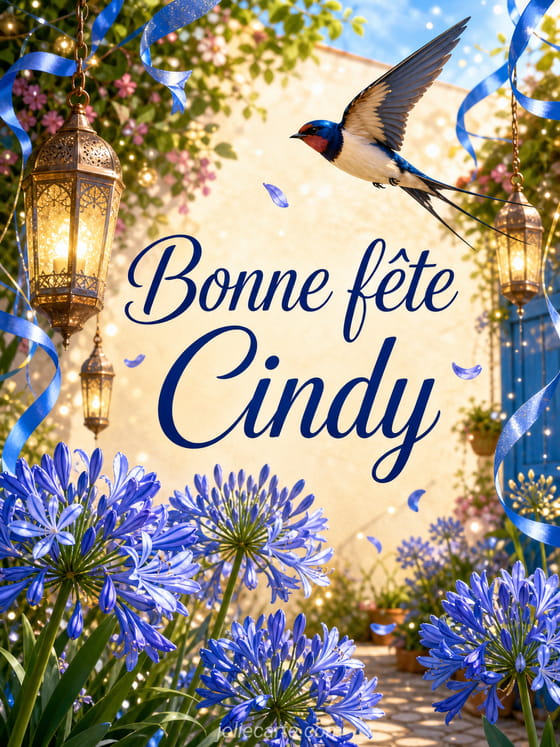 Carte bonne fête Cindy