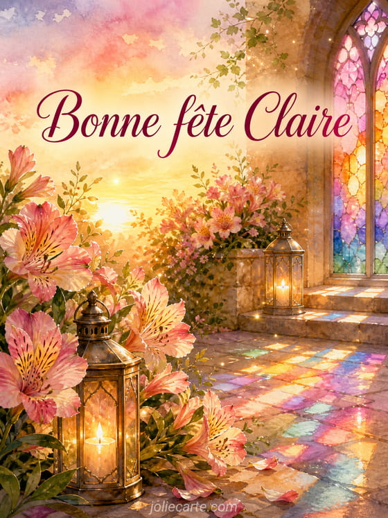 Carte bonne fête Claire