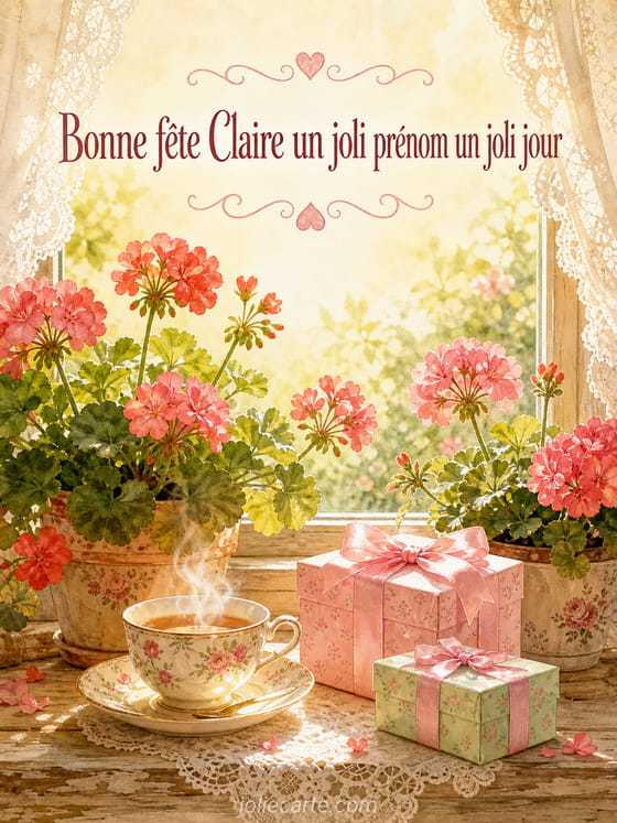 Carte bonne fête Claire