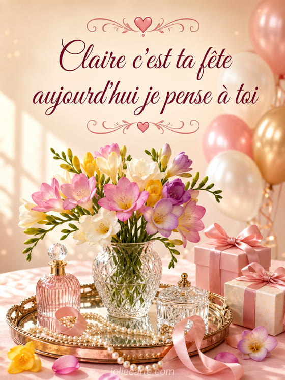 Carte bonne fête Claire