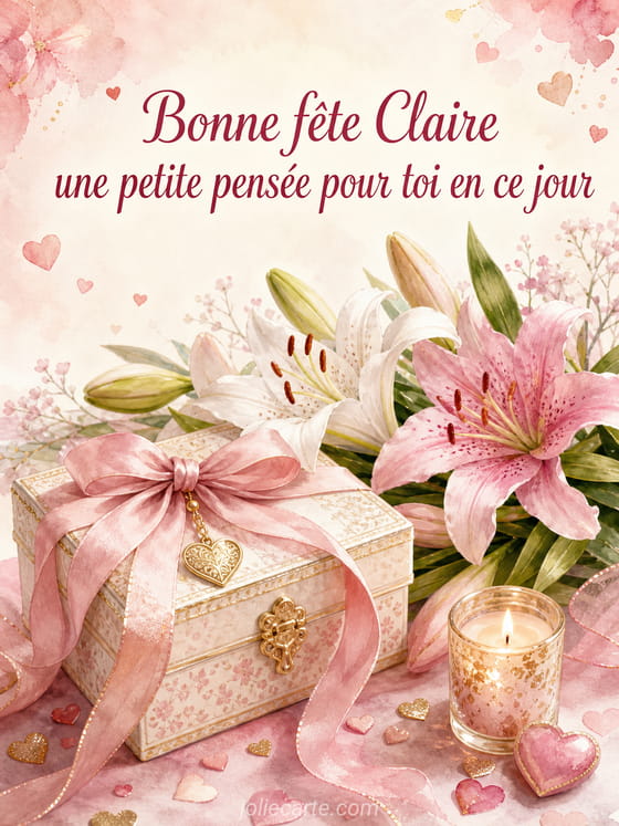 Carte bonne fête Claire
