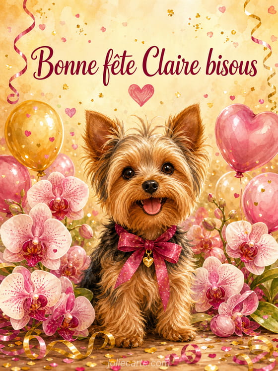 Carte bonne fête Claire