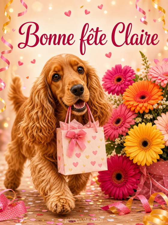 Carte bonne fête Claire