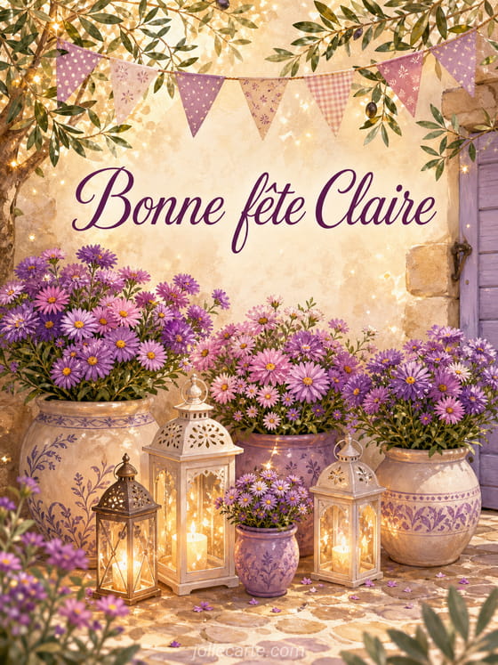 Carte bonne fête Claire