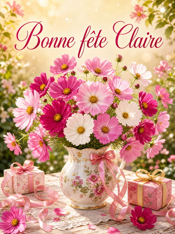Carte bonne fête Claire