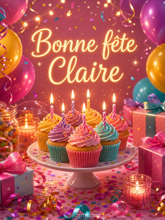 Carte bonne fête Claire