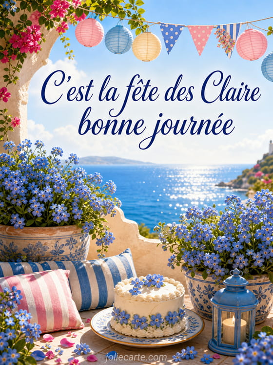 Carte bonne fête Claire