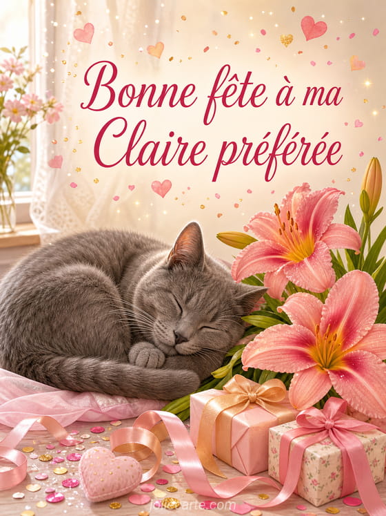 Carte bonne fête Claire