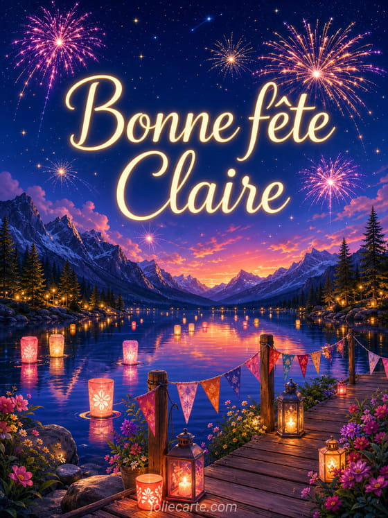 Carte bonne fête Claire