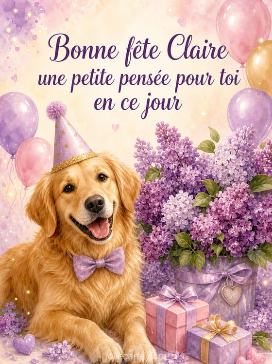Carte bonne fête Claire