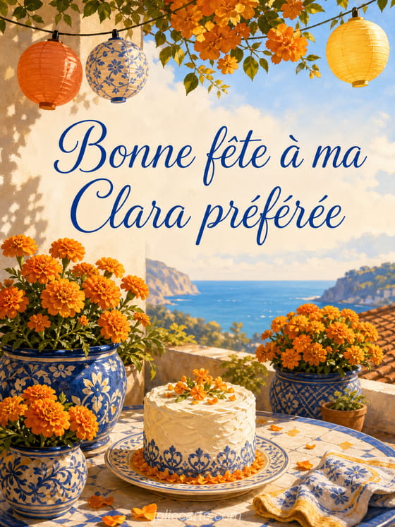 Carte bonne fête Clara
