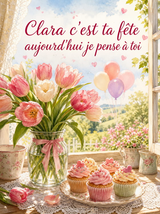 Carte bonne fête Clara